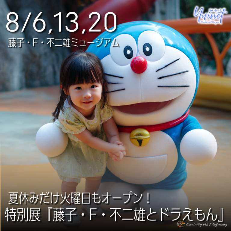 夏休みだけ火曜日もオープン！特別展『藤子・F・不二雄とドラえもん』【8/6,13,20】