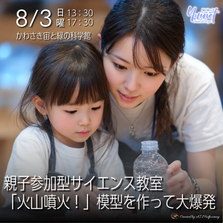 親子参加型サイエンス教室「火山噴火！」模型を作って大爆発【8/3】