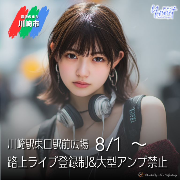 川崎駅東口駅前広場　路上ライブ8/1から登録制&大型アンプ禁止