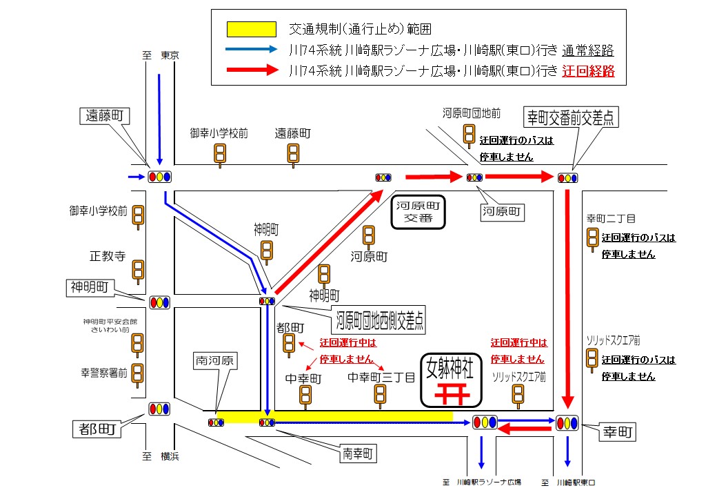 迂回ルートの案内