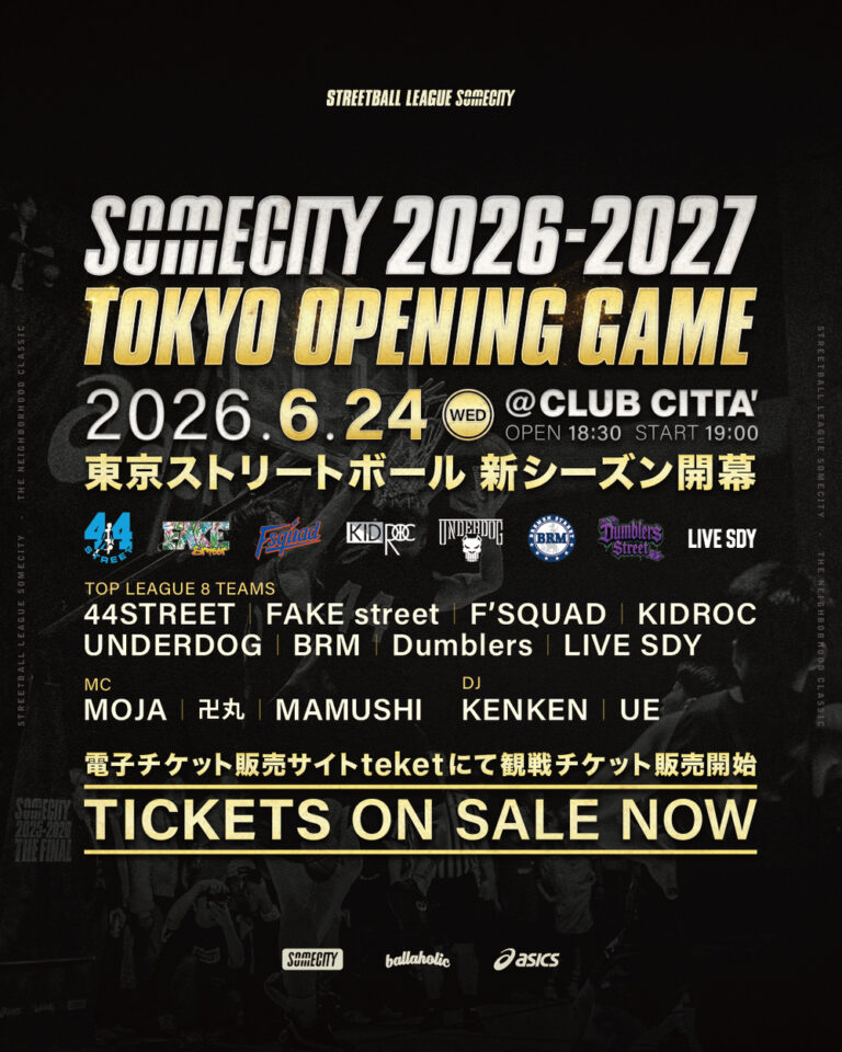 【CLUB CITTA’】SOMECITY 2026-2027 TOKYO OPENING GAME【6/24】